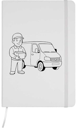 Azeeda A5 'Delivery Man & Van' White Hardcover Ruled Notebook (NB00084244)