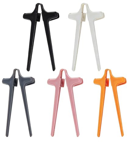 Finger Chopsticks, Multicolor Reusable Snack Tweezer, 5 Pcs