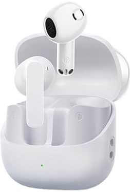 Generique Compatible avec Les écouteurs sans Fil Bluetooth 6.0 Semi-Ouverts adaptatifs en Temps réel BS1 NC(White)