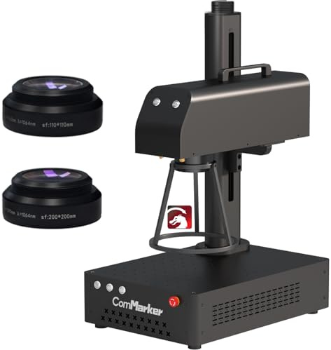 Macchina per incisione laser a fibra ComMarker B4 da 20 W, compatibile con LightBurn, marcatura laser con 2 lenti, incisore laser portatile e da tavolo 2 in 1 per gioielli.