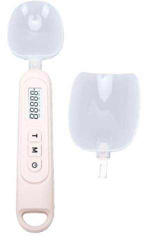 BAFOVY Mini Gram SkedvåG Digital KöksvåG med Bakgrundsbelyst LCD-skärm 500 G 0,1 G Noggrannhet 7 Enheter för Kaffekryddor Te Djurmat (Vit)