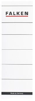 Original Falken 10er Pack Ordner-Rückenschild. Made in Germany. Etiketten 60 x 190 mm selbstklebend für 8 cm breite Ordner weiß
