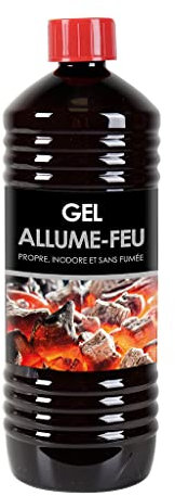 RUECAB - Allume-feu et allumettes - Gel Allume-feu 1L, Propre, inodore & sans fumée - Allume feu pour cheminée et Barbecue en Gel, 1 Litre de Gel inodore et Propre - Simple & Pratique
