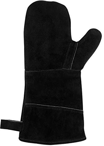Yardwe Heat Fire Resistant Glove Stove Oven Mitt for Fireplace Grill Welding BBQ Pot Holder