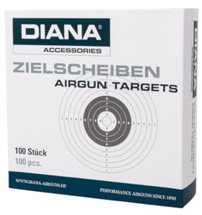 DIANA Zielscheiben 14x14 100er Pack Zielscheibe Luftgewehr Luftpistole Bogenschießen Zielscheiben Armbrust Bogen Zielscheibe Softair Schießscheiben Schießscheibe Bogen Scheiben Luftgewehrscheiben