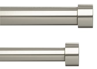 Umbra Cappa Double Curtain Rod, Expandable, 36 to 66 Inches, Nickel | Steel construction, holds 22 lbs per bar, complete hardware included, easy installation, layering curtains for light control