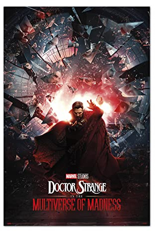 Marvel Poster - Marvel Doctor Strange in the Multiverse of Madness Poster - Deko Wohnzimmer oder Deko Schlafzimmer - Deko Wohnzimmer - Größe : 61 x 91, 5 cm - Marvel Fanartikel - Offizielle Lizenz