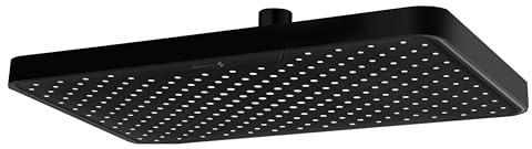 SparkPod 12 Inch Black Rain Shower Head - Ceiling or Wall Mount Rainfall Shower Head - Large Coverage Showerhead - Brass Ball Joint with 360° Adjustment - 1-Min Install (Midnight Black Matte)