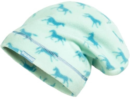 Playshoes Unisex Kinder Fleece-Mütze Wintermütze, Beanie Pferde, 53cm