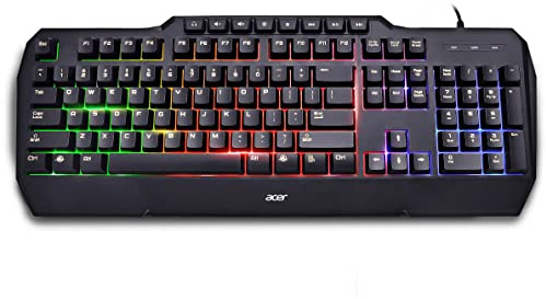 Acer tastiera gaming STELLAR-GK1600, cablata, a membrana, layout italiano, sistema retroilluminazione LED RGB, 105 tasti, 26 tasti anti-ghosting, 8 tasti multimediali