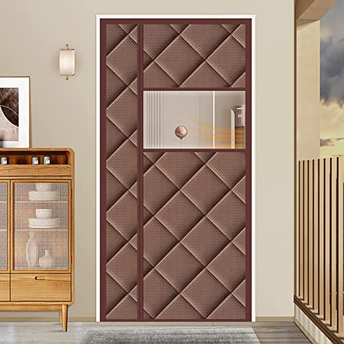 XIGOUZIQU Rideau de Porte à Isolation Thermique magnétique Isolation en Molleton de Vent d'orage Porte moustiquaire magnétique Curtian avec Isolation Thermique (Size : 85x210CM)