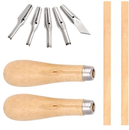 Holzschnitzwerkzeug Set, Holz-Schnitzwerkzeug Set, Professional Holzschnitzerei Messer, 2er-Set Linolschneider, Schnitzmesser, Holzbearbeitungs-Sculpting-Tool basteln erwachsene modellierwerkzeug