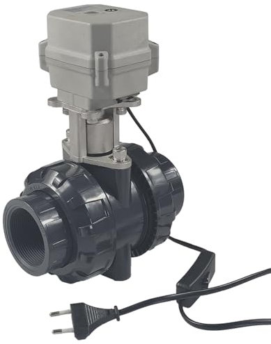 ILSY-IVA Normalerweise geschlossen 110VAC-230VAC motorisierter Kugelhahn, 2 elektrischer Kugelhahn aus PVC, mit EU-Stecker