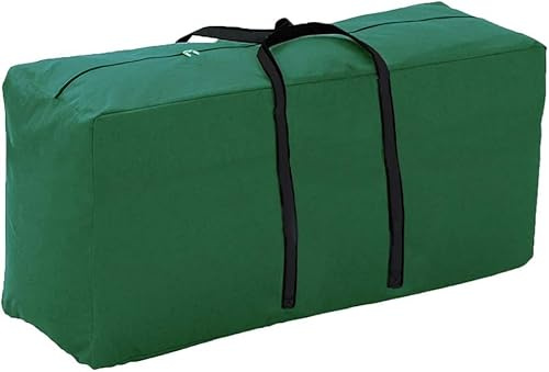 SEIYOGDS Aufbewahrungstasche Gartenauflagen, Wasserdicht UV-Beständiges Schwerlast Reißfest Oxford Gewebe mit Tragegriff inklusive Aufbewahrungsbeutel (Grün, 116x47x51cm)