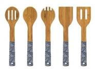 Core Bamboo Küchenhelfer-Set aus Bambus, 5-teilig, inkl. Löffel, Schlitzlöffel, Göffel, Pfannenwender und massiven Pfannenwender – Totenkopf-Grab