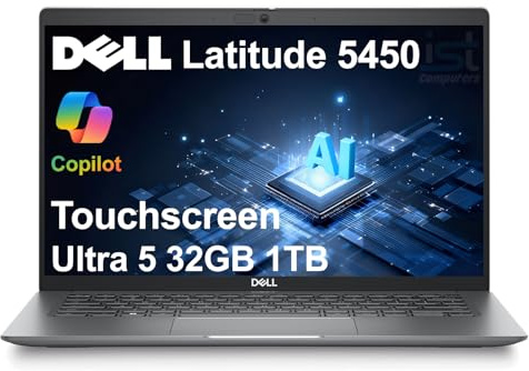 Dell Latitude 5450 5000 Business AI PC Laptop (14 FHD Touchscreen, Intel 12-Core Ultra 5 135U (> i7-1355U), 32GB DDR5 RAM, 1TB SSD), Backlit, IR Webcam, 2x Thunderbolt 4, Ethernet, HDMI, Win 11 Pro