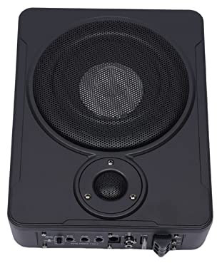 TAPMING Flacher 8 Zoll Aktiv-Subwoofer Untersitz-Aktiv-Subwoofer Auto Bassbox Aktiv Verstärker Bass 600Watt mit Kabelse für Auto und Reisemobil
