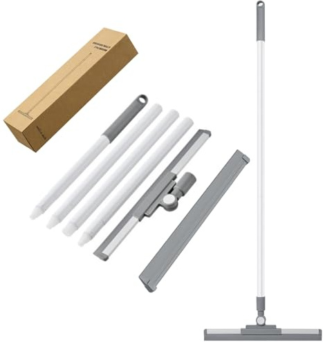 Lichi Escobilla de goma ajustable de 136 cm de largo para limpiar el suelo, escobilla de goma para ventana, escoba de goma para limpieza de cocina y baño
