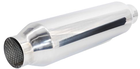 Simoni Racing ESR3 - Silencieux Sport Universel, Sortie Ronde Droite, Silencieux Droit pour Auto en Acier Inoxydable, Longueur 460 mm