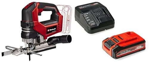 Einhell Professional Akku-Stichsäge TP-JS 18/135 Li BL Power X-Change (18 V, 135 mm Schnitttiefe in Holz, 26 mm Hubhöhe, Brushless, inkl. Sägeblatt + 4,0 Ah Akku und Ladegerät)