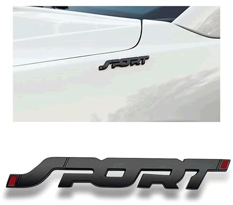 Metall-Auto-Sport-Aufkleber, 3D-Premium-Auto-Seitenkotflügel, Heckklappen-Emblem, Logo, Abziehbilder, kompatibel mit Ford Jeep BMW Dodge Ram Cadillac Chrysler Toyota Nissan Chevrolet (schwarz)