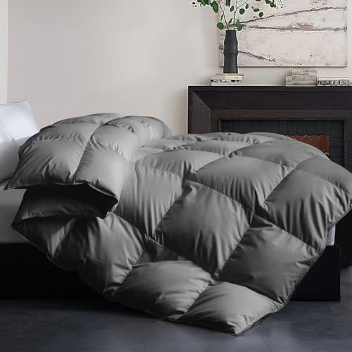 Piumino in piuma e piuma d'oca per letto queen size, 100% cotone