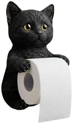 Servitore di carta da bagno a parete Porta rotellino a forma di gatto supporto for la carta Bagno cucina (E)