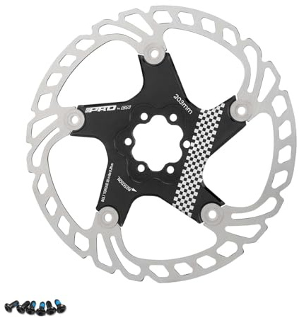 Velxnigt Schwimmende Bremsscheibe für Fahrräder, 203 mm, geeignet für Rennräder, Mountainbikes, BMX, MTB（PRO Schwarz)