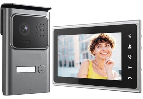 SMTYXS 2-Draht-Video-Türsprechanlage, Türklingel, Gegensprechanlage for Zuhause, 2,5-Zoll-Monitorkamera, Fernentriegelung/Nachtsicht/Touch-Taste