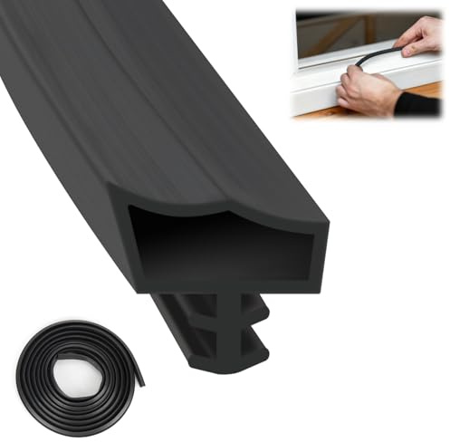 Türdichtung Selbstklebend, TPE Dichtungsband für Türen und Fenster, Schallschutz Zugluftschutz Staubschutz, Flexible und Langlebige Fensterdichtung, Für Haus Wohnung Auto Schrank（Schwarz 30 Meter）