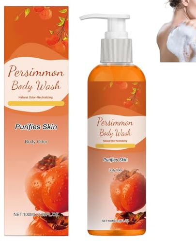 Bagnoschiuma al cachi per persone anziane, gel doccia deodorante al cachi, bagnoschiuma profondamente detergente e idratante per uomini e donne, rinfrescante e seboregolatore (1pcs)