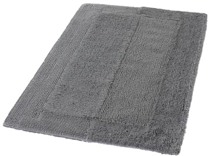 Kleine Wolke Badteppich Havanna Schiefer 85 x 150 cm | OEKO-TEX zertifiziert, für Fußbodenheizung, bei 60° C waschbar, 100% Baumwolle