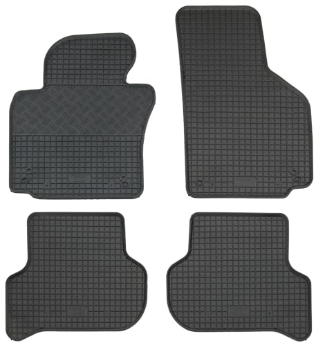AD Tuning Gummifußmatten für VW Golf 5 + 6 (2003-2013) + Jetta 3 1K (2005-) | für Seat Leon 1P (5/2005-12/2012) + Skoda Octavia 2 1Z (2/2004-6/2013) + VW Scirocco 3 13 (5/2008-) - Passgenau, rutschfest,