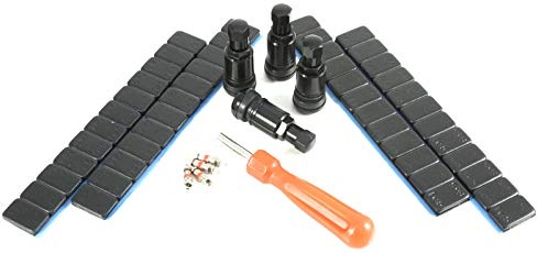 4x Alu Ventile Schwarz +240g Auswucht Gewichte + Ventildreher +4x Ventileinsätze