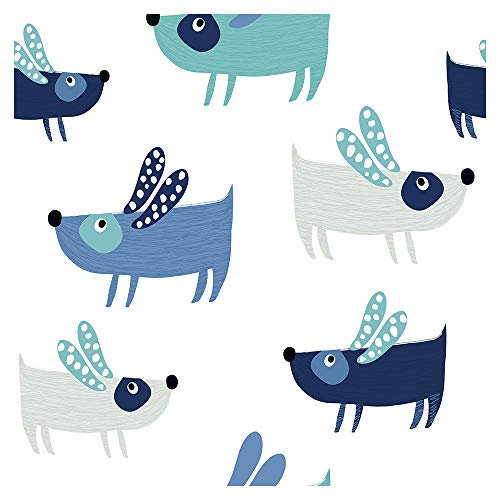 murando Vlies Tapete Kinderzimmer Tiere Deko Panel Fototapete Wanddeko 10 m Tapetenrolle Mustertapete Wandtapete modern design Dekoration - Tiere Hunde für Kinder g-B-0166-j-a