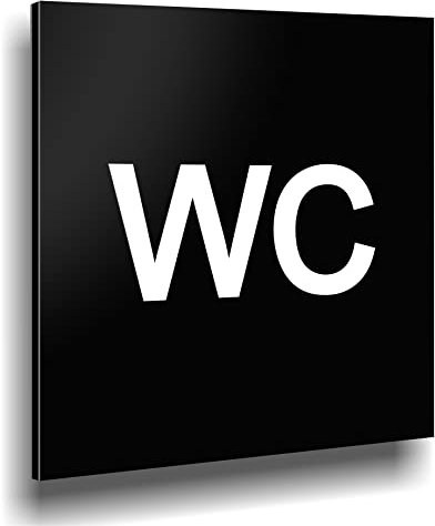 Türschild WC Schild Schwarz Matt UV Druck 12 x 12cm - 3mm ALUVERBUND - Made in Germany Art.Nr. A 2003