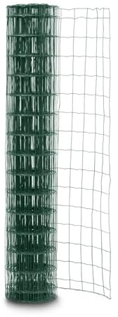 Gardenode Easy Clôture Grillage soudé en Rouleau H1m50 x L20m Vert Fil 2.1mm Maille 100x75 mm Vert