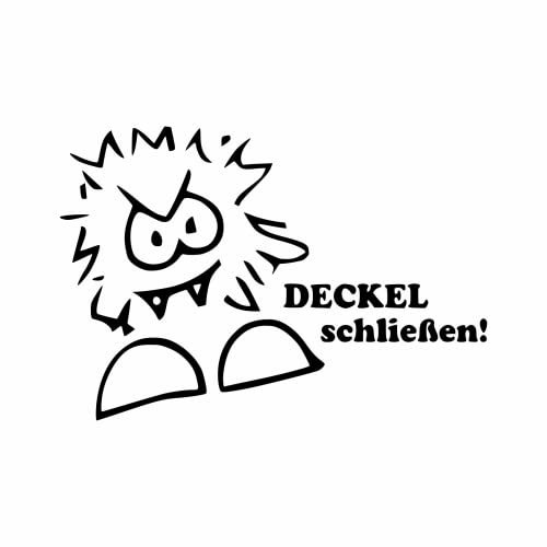 tradercat Aufkleber WC Toilette Deckel schliessen - 23cmx16cm - Sticker für Badezimmer, Toilettendeckel, WC, Bad – mit Anleitung (Schwarz)