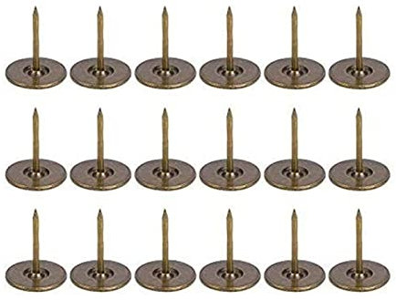 100 piezas, clavos decorativos, clavos de muebles de hierro redondos de bronce de cabeza plana, clavos decorativos clasificados retro de cabeza grande,9 mm