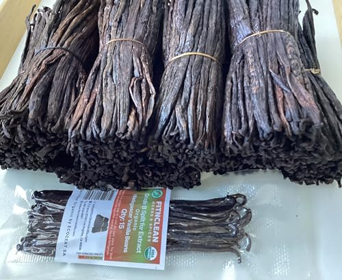 15 Organic Split Madagascar Vanilla Beans Grade B| 5-7 For Extract by FITNCLEAN VANILLA| Bourbon NON-GMO Pods