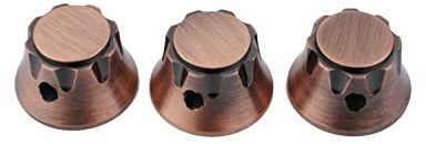 Guyker Top Hat Guitar Potentiometer Control Knobs 6mm Dia Shaft Pots - Bell Cap Speed Tone Volume Knob Replacement Parts for Electric Guitar or Precision Bass - bronze