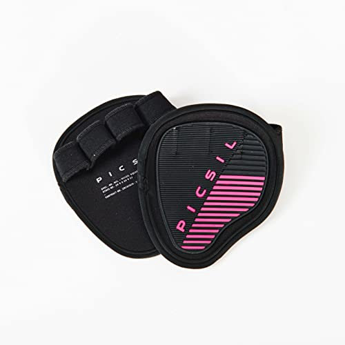 PICSIL - Fitness Grips Pads | Alternative to Gym Gloves | Strong Neoprene Grip for Weightlifting & Cross Training | Suitable for Men & Women | Design for Dumbbells and Pull Ups | One Size | Dirt