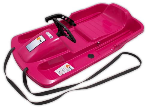 KHW | Lenkschlitten Snow Fox | Pink | 95 cm | TÜV-geprüft | inkl. Zugseil | ausgefeiltes Lenksystem | kälte- und lichtbeständiger Kunststoff | Made in Germany