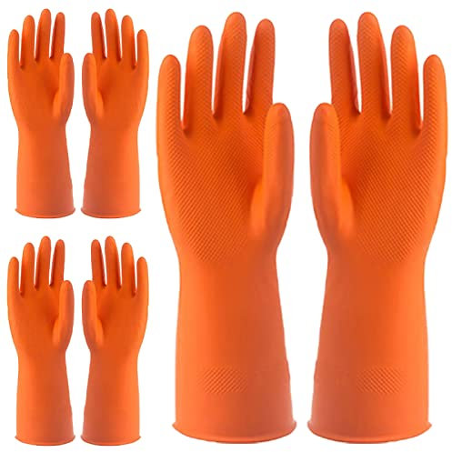 YLWX Gants de Ménage, Gants de Vaisselle Doux pour la Peau, Gants Résistants à l'usure pour la Lessive et la Cuisine (Color : Orange, Size : S)