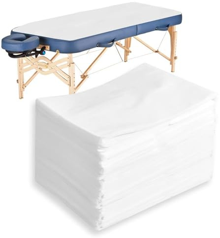 INNOVIO 100 stycken engångs lakan, 80 x 180 cm engångs massagesäng lakan, massagesäng dyna engångsbruk, vitt fleecetyg