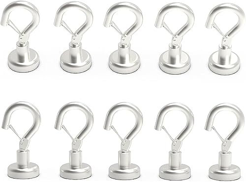 Ant Mag Magnetic Hooks Heavy Duty with Snap 22lbs Strong Magnet Hooks Great Hanging for Refrigerator, Cruise Cabin, Grill, Wreath,Kitchen,Office 10 Pack