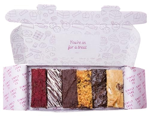 Simply Cake Co. - Vegan Brownie Selection Box, 6 Piece Assortment - Handmade Gluten Free & Soy Free Brownies & Blondies - Gooey, Indulgent Treats Made with Premium Ingredients
