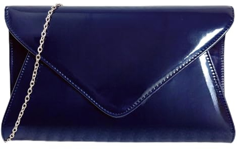UShopUK Patent Large Envelope Style Leather Bridal Prom Wedding Evening Clutch Party Purse Hand Bag | Patent