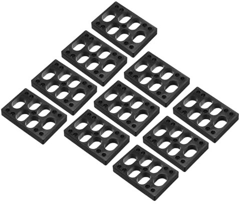 PATIKIL 1/2 Skateboard Riser Pads, 10er Pack PU 3x2 Skateboard Riser Pads geneigte Keilstoßdämpfer für Skateboard Truck, Schwarz