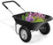 RELAX4LIFE Carrello da Giardino 75L, Carrello a Mano con Vasca in Plastica, Ruota in Gomma, Capacità di Carico 100 kg, Carriola (Nero, 1)